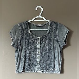 Vintage Grey Crop Tee